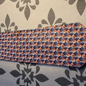 Christian Dior Silk Blue Tie with Red and Gold